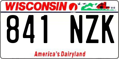 WI license plate 841NZK