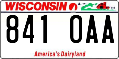 WI license plate 841OAA