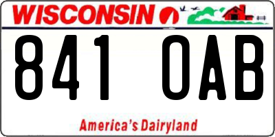 WI license plate 841OAB