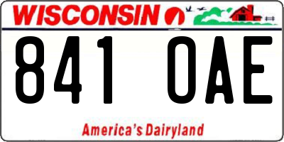 WI license plate 841OAE