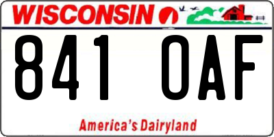 WI license plate 841OAF