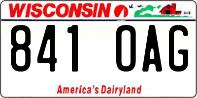 WI license plate 841OAG