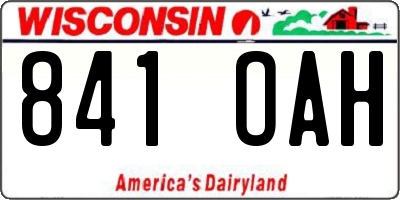WI license plate 841OAH