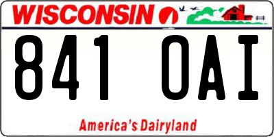 WI license plate 841OAI