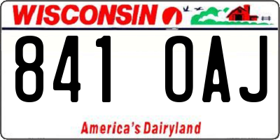 WI license plate 841OAJ
