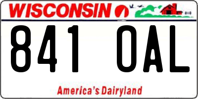 WI license plate 841OAL