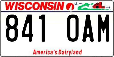 WI license plate 841OAM
