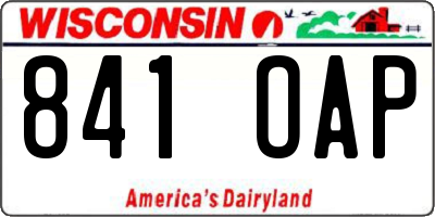 WI license plate 841OAP