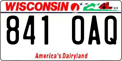 WI license plate 841OAQ