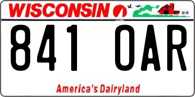 WI license plate 841OAR