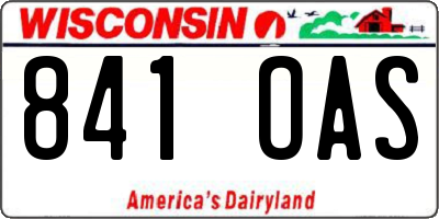WI license plate 841OAS