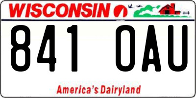 WI license plate 841OAU