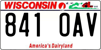WI license plate 841OAV