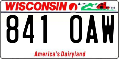 WI license plate 841OAW