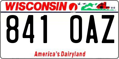 WI license plate 841OAZ
