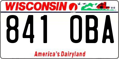 WI license plate 841OBA