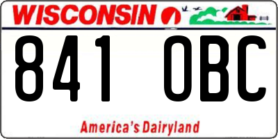 WI license plate 841OBC