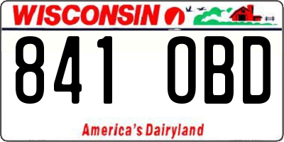WI license plate 841OBD