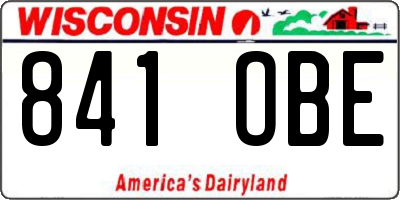 WI license plate 841OBE