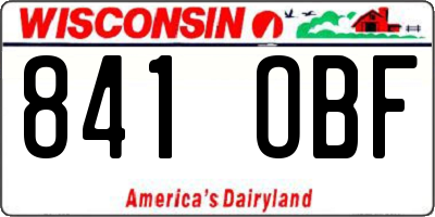 WI license plate 841OBF
