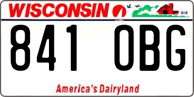 WI license plate 841OBG