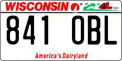 WI license plate 841OBL