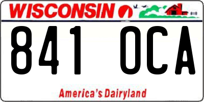 WI license plate 841OCA