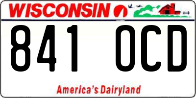 WI license plate 841OCD