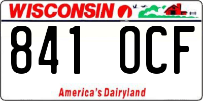WI license plate 841OCF