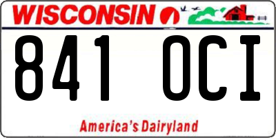 WI license plate 841OCI