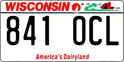 WI license plate 841OCL