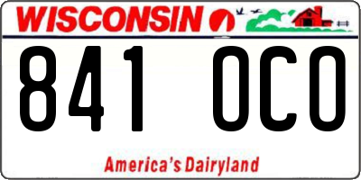 WI license plate 841OCO