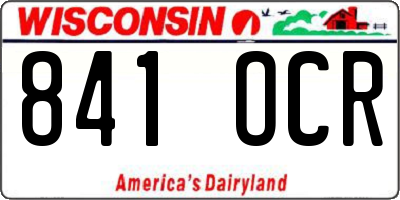 WI license plate 841OCR