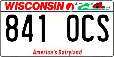 WI license plate 841OCS