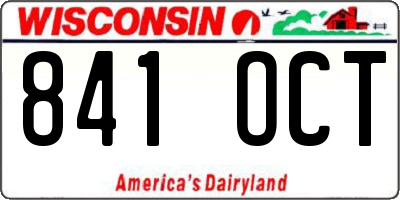WI license plate 841OCT