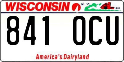 WI license plate 841OCU