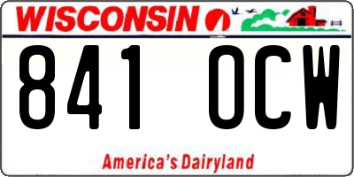 WI license plate 841OCW
