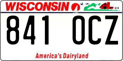 WI license plate 841OCZ