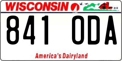 WI license plate 841ODA
