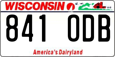 WI license plate 841ODB