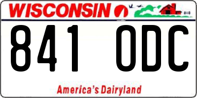 WI license plate 841ODC