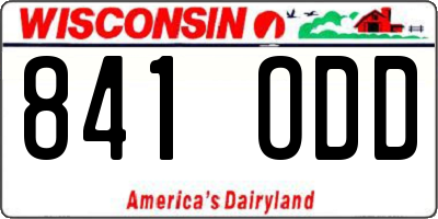 WI license plate 841ODD