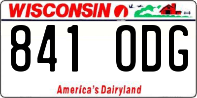 WI license plate 841ODG