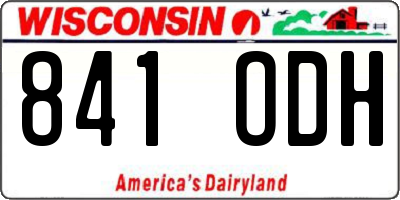 WI license plate 841ODH