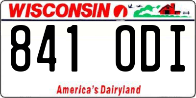 WI license plate 841ODI