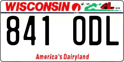 WI license plate 841ODL