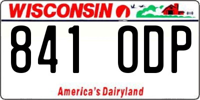 WI license plate 841ODP