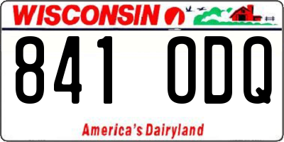 WI license plate 841ODQ