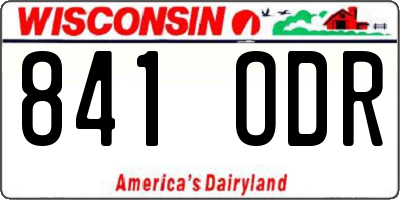 WI license plate 841ODR