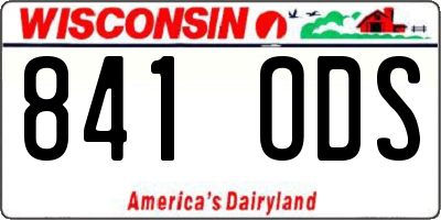 WI license plate 841ODS